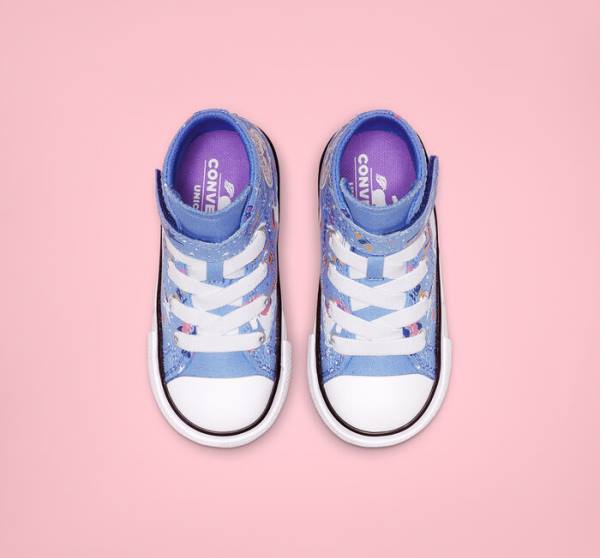 Converse Chuck Taylor All Star Unicons Hook and Loop Yüksek Taban Ayakkabı Açık Mavi Siyah Beyaz | CV-126LJZ