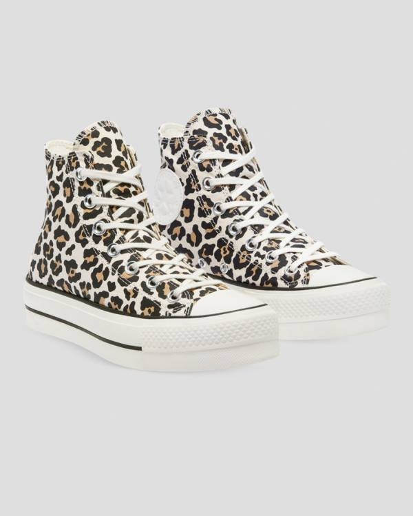 Converse Chuck Taylor Lift Leopard Print Platform Yüksek Taban Ayakkabı Leopar | CV-432GXV