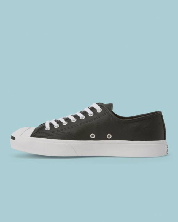 Converse Jack Purcell Foundational Deri Düz Taban Ayakkabı Siyah | CV-596SQE