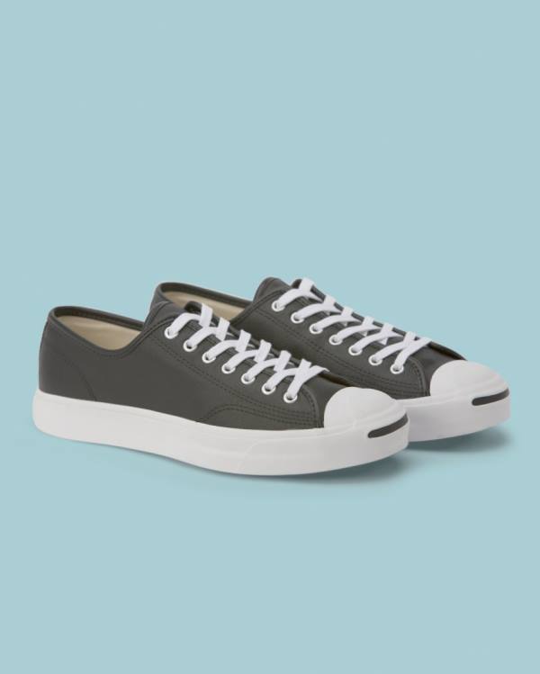 Converse Jack Purcell Foundational Deri Düz Taban Ayakkabı Siyah | CV-596SQE