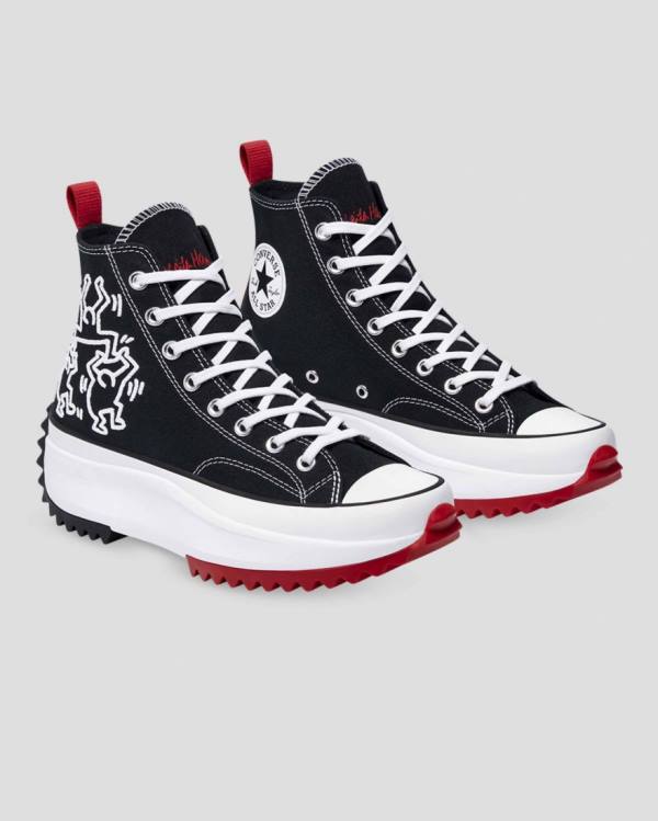 Converse Keith Haring Run Star Hike Yüksek Taban Ayakkabı Siyah | CV-367AMQ