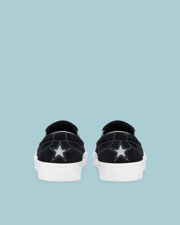 Converse One Star CC Slip On Düz Taban Ayakkabı Siyah | CV-943QWL