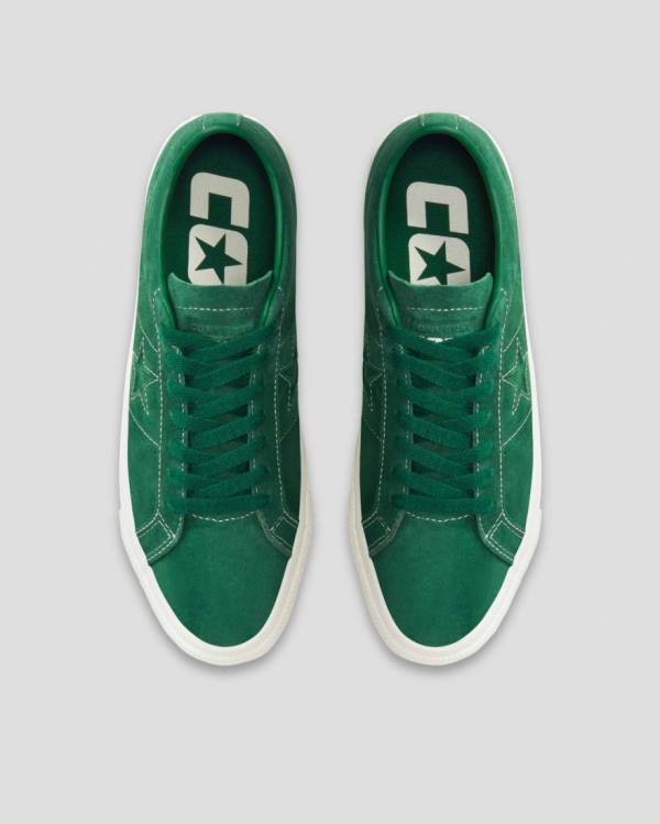 Converse One Star Pro Pigskin Süet Düz Taban Ayakkabı Yeşil | CV-568KDP