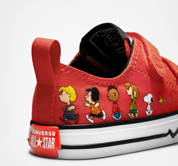 Converse Peanuts Chuck Taylor All Star Easy-On Düz Taban Ayakkabı Kırmızı Siyah Beyaz | CV-082MRU