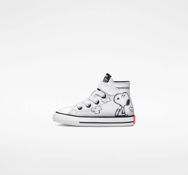 Converse Peanuts Chuck Taylor All Star Easy-On Yüksek Taban Ayakkabı Beyaz Siyah Kırmızı | CV-235ZSM