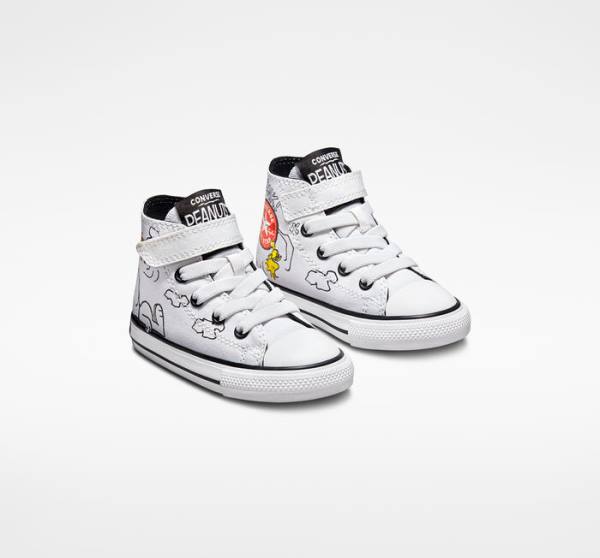 Converse Peanuts Chuck Taylor All Star Easy-On Yüksek Taban Ayakkabı Beyaz Siyah Kırmızı | CV-235ZSM