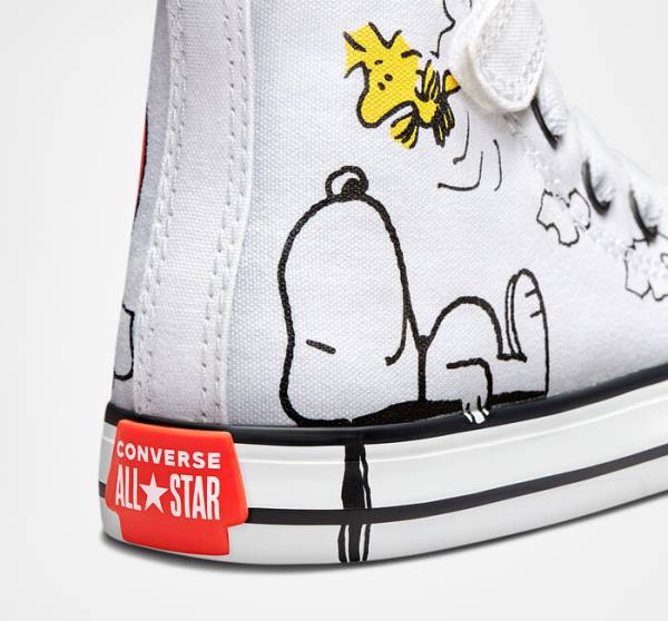 Converse Peanuts Chuck Taylor All Star Easy-On Yüksek Taban Ayakkabı Beyaz Siyah Kırmızı | CV-235ZSM