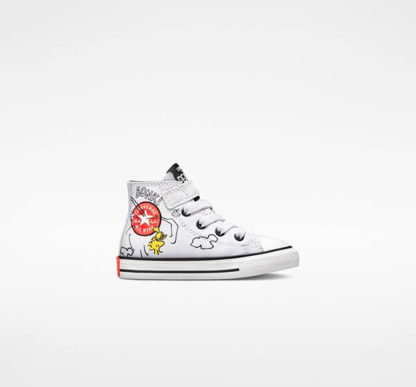 Converse Peanuts Chuck Taylor All Star Easy-On Yüksek Taban Ayakkabı Beyaz Siyah Kırmızı | CV-235ZSM