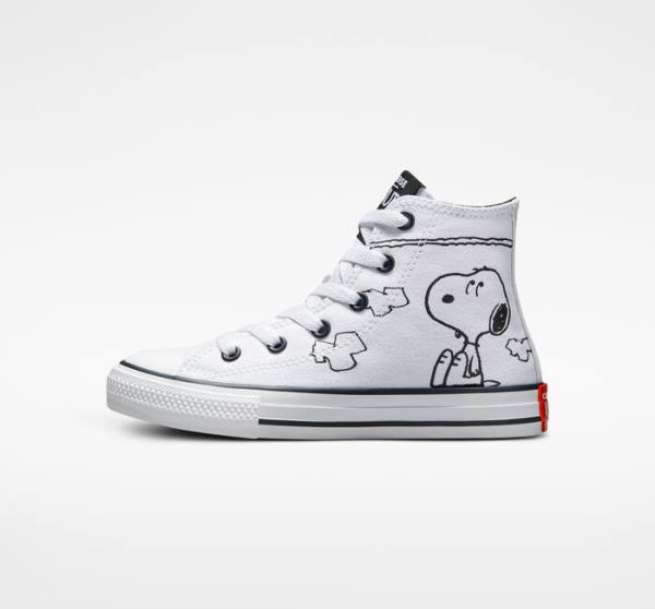 Converse Peanuts Chuck Taylor All Star Yüksek Taban Ayakkabı Beyaz Siyah Kırmızı | CV-591HMT