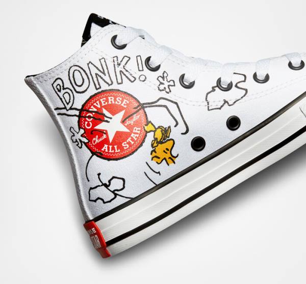 Converse Peanuts Chuck Taylor All Star Yüksek Taban Ayakkabı Beyaz Siyah Kırmızı | CV-591HMT