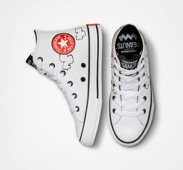 Converse Peanuts Chuck Taylor All Star Yüksek Taban Ayakkabı Beyaz Siyah Kırmızı | CV-591HMT