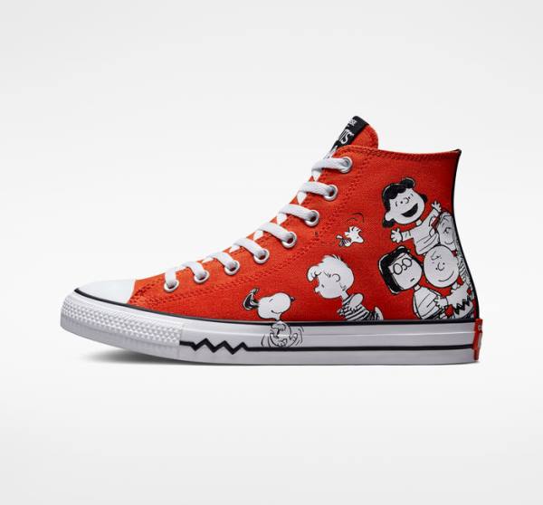 Converse Peanuts Chuck Taylor All Star Yüksek Taban Ayakkabı Kırmızı Siyah Beyaz | CV-678BFQ