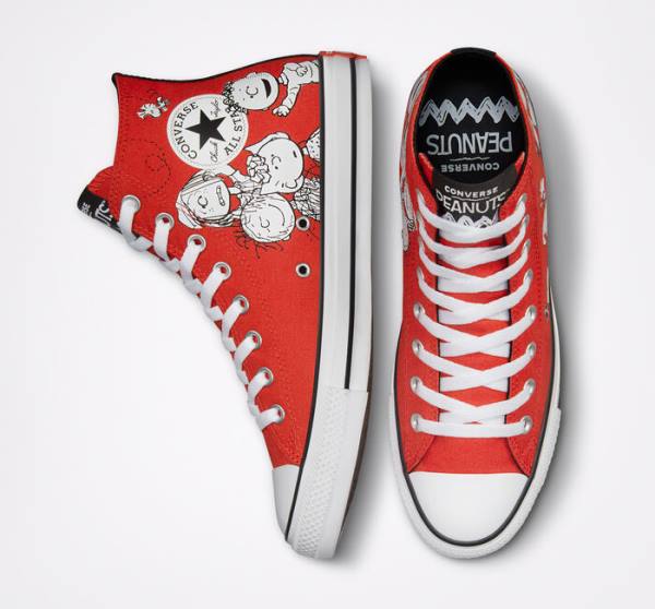 Converse Peanuts Chuck Taylor All Star Yüksek Taban Ayakkabı Kırmızı Siyah Beyaz | CV-678BFQ