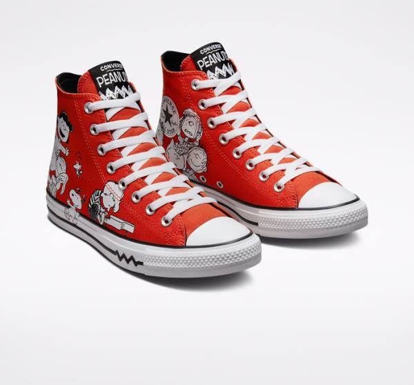 Converse Peanuts Chuck Taylor All Star Yüksek Taban Ayakkabı Kırmızı Siyah Beyaz | CV-678BFQ