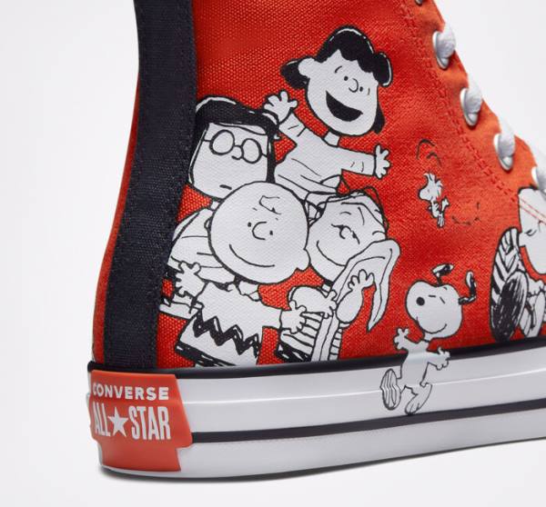 Converse Peanuts Chuck Taylor All Star Yüksek Taban Ayakkabı Kırmızı Siyah Beyaz | CV-678BFQ