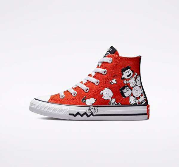 Converse Peanuts Chuck Taylor All Star Yüksek Taban Ayakkabı Kırmızı Siyah Beyaz | CV-682SIU