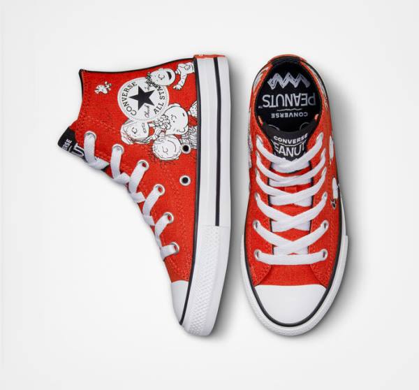 Converse Peanuts Chuck Taylor All Star Yüksek Taban Ayakkabı Kırmızı Siyah Beyaz | CV-682SIU