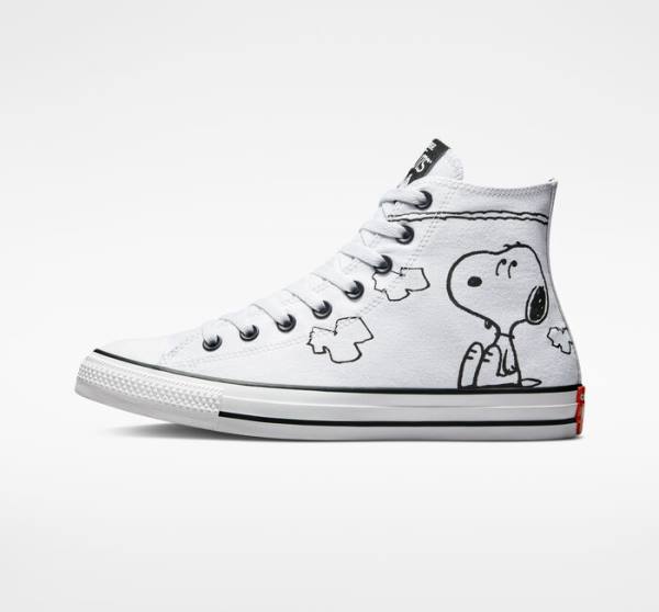 Converse Peanuts Chuck Taylor All Star Yüksek Taban Ayakkabı Beyaz Siyah Kırmızı | CV-961QKW