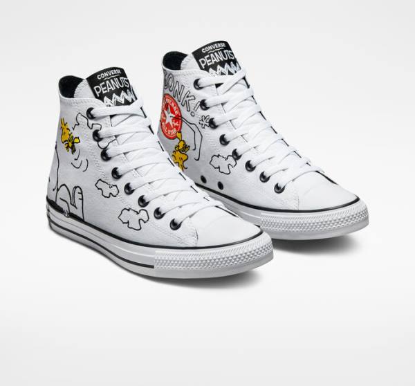 Converse Peanuts Chuck Taylor All Star Yüksek Taban Ayakkabı Beyaz Siyah Kırmızı | CV-961QKW