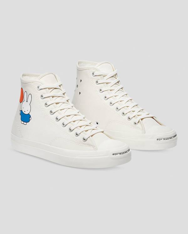 Converse Pop Trading Miffy Jack Purcell Pro Yüksek Taban Ayakkabı Bej Rengi | CV-794GMY