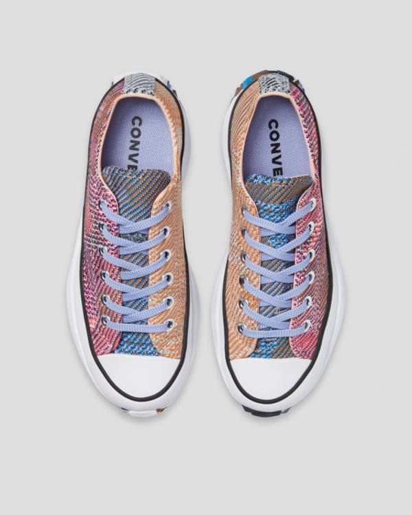 Converse Run Star Hike Knit Print Düz Taban Ayakkabı Turuncu Pembe | CV-267EKP