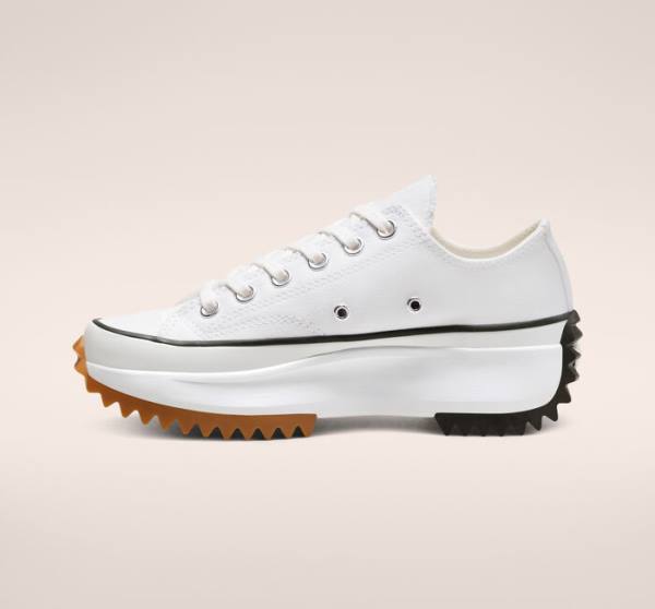 Converse Run Star Hike Platform Düz Taban Ayakkabı Beyaz Siyah | CV-304HIG