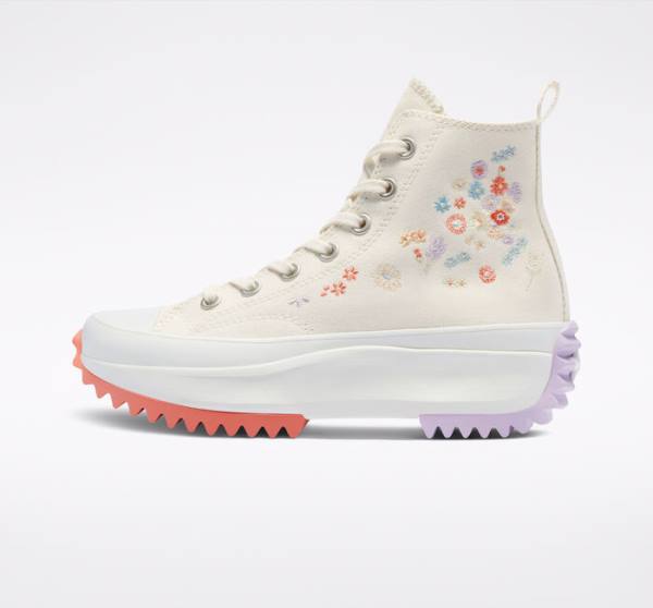 Converse Run Star Hike Platform Embroidered Floral Yüksek Taban Ayakkabı Açık | CV-475YQB