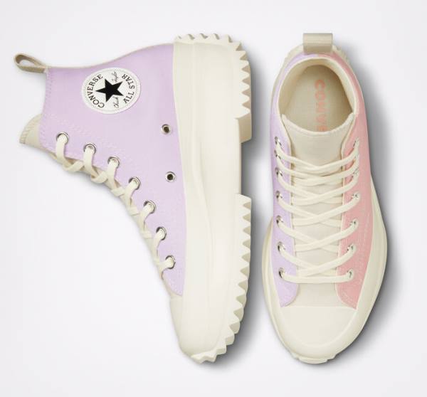 Converse Run Star Hike Platform Tri-Panel Color Block Yüksek Taban Ayakkabı Pembe | CV-628UCY