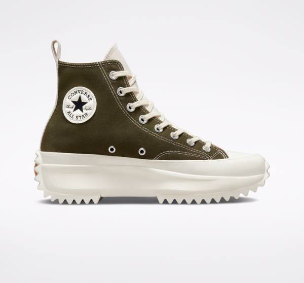 Converse Run Star Hike Platform Tri-Panel Color Block Yüksek Taban Ayakkabı Haki | CV-815KHS