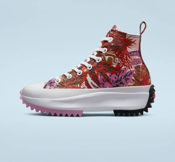 Converse Run Star Hike Platform Tropical Florals Yüksek Taban Ayakkabı Turuncu Siyah Beyaz | CV-105DRF