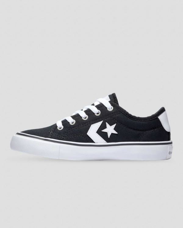 Converse Star Replay Webbed Kanvas Düz Taban Ayakkabı Siyah | CV-651QOH