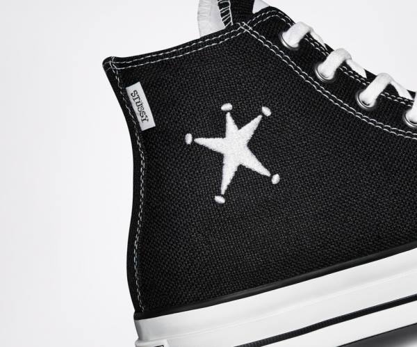 Converse Stussy Chuck 70 Yüksek Taban Ayakkabı Siyah Beyaz | CV-014HDR