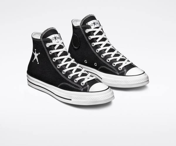 Converse Stussy Chuck 70 Yüksek Taban Ayakkabı Siyah Beyaz | CV-014HDR