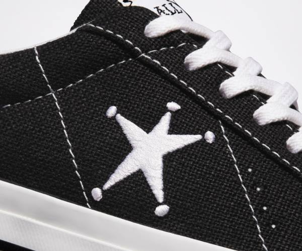 Converse Stussy One Star Düz Taban Ayakkabı Siyah Beyaz | CV-385RPL