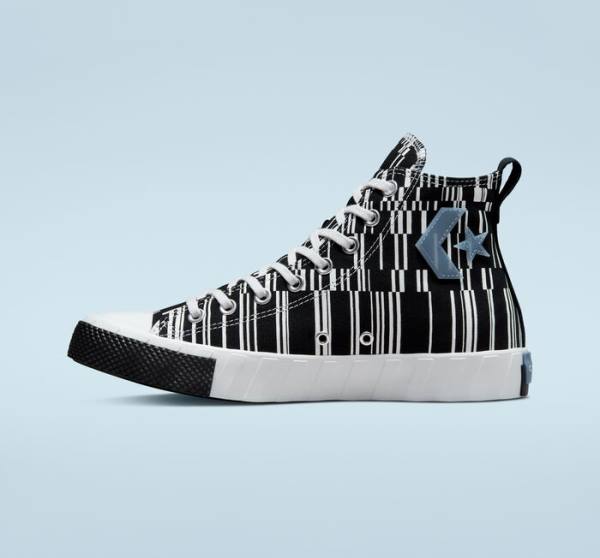 Converse UNT1TL3D Translucent Barcode Yüksek Taban Ayakkabı Siyah Beyaz Indigo | CV-519FEB